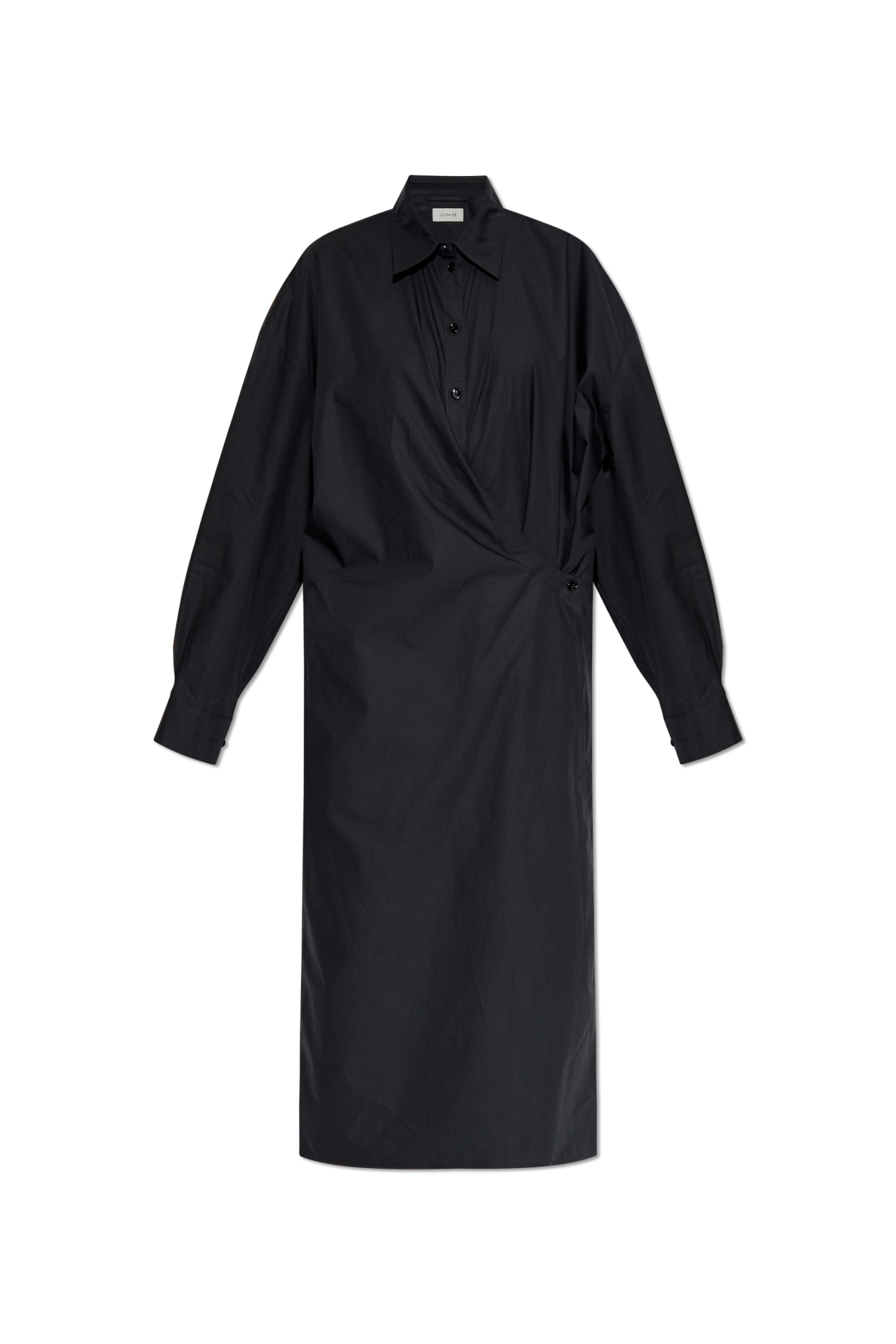 【送料&関税込】Lemaire Cotton Dress LEMAIRE Asymmetric belted cotton-crepe midi dress | NET-A-PORTER